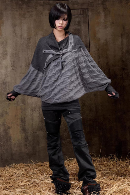 Turtleneck Batwing Sleeve Knit Top