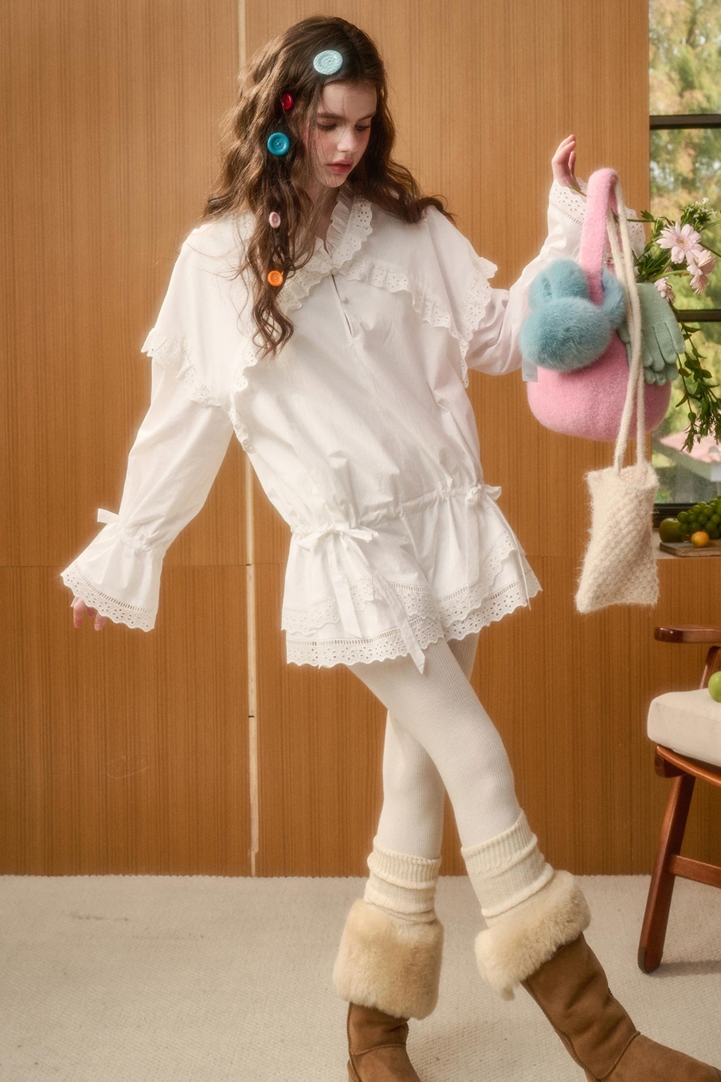 Organic Cotton Lace Short Dress