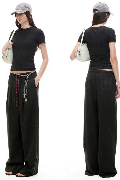 Silky Tencel Pleated Pants