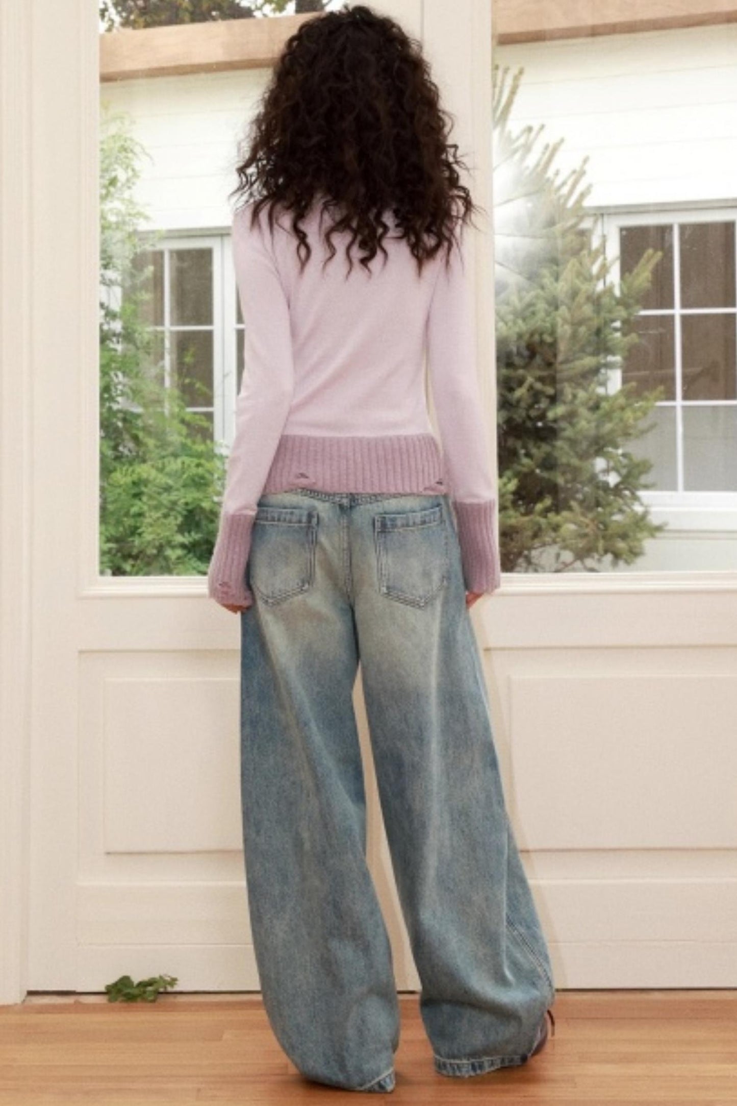 Flaming Flower Distressed Jeans