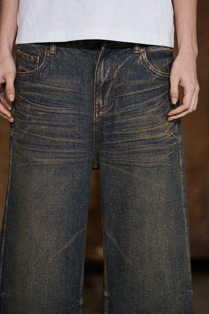 Yellow Distressed Jeans