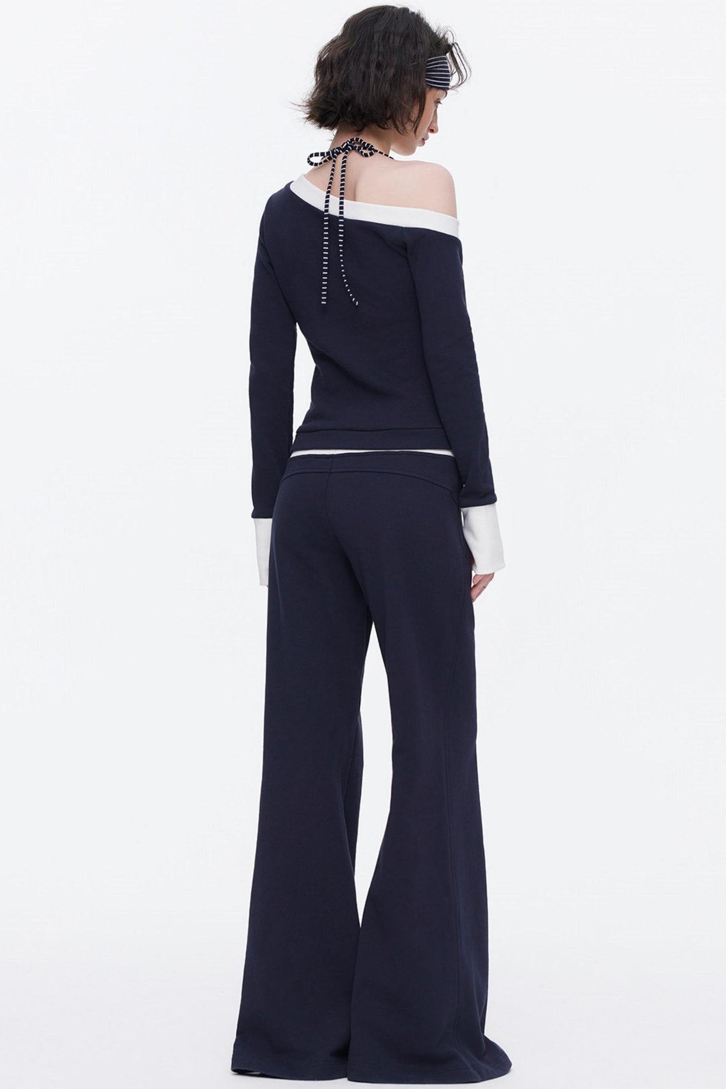 One-Shoulder Color-Blocked Top Set