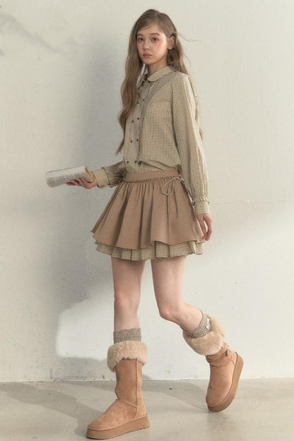 Retro Khaki Tutu Skirt