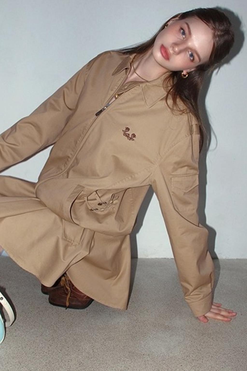 Rose Embroidery Loose Jacket