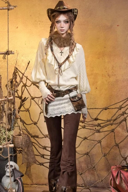 Punk Retro Knitted Dress Set-Up