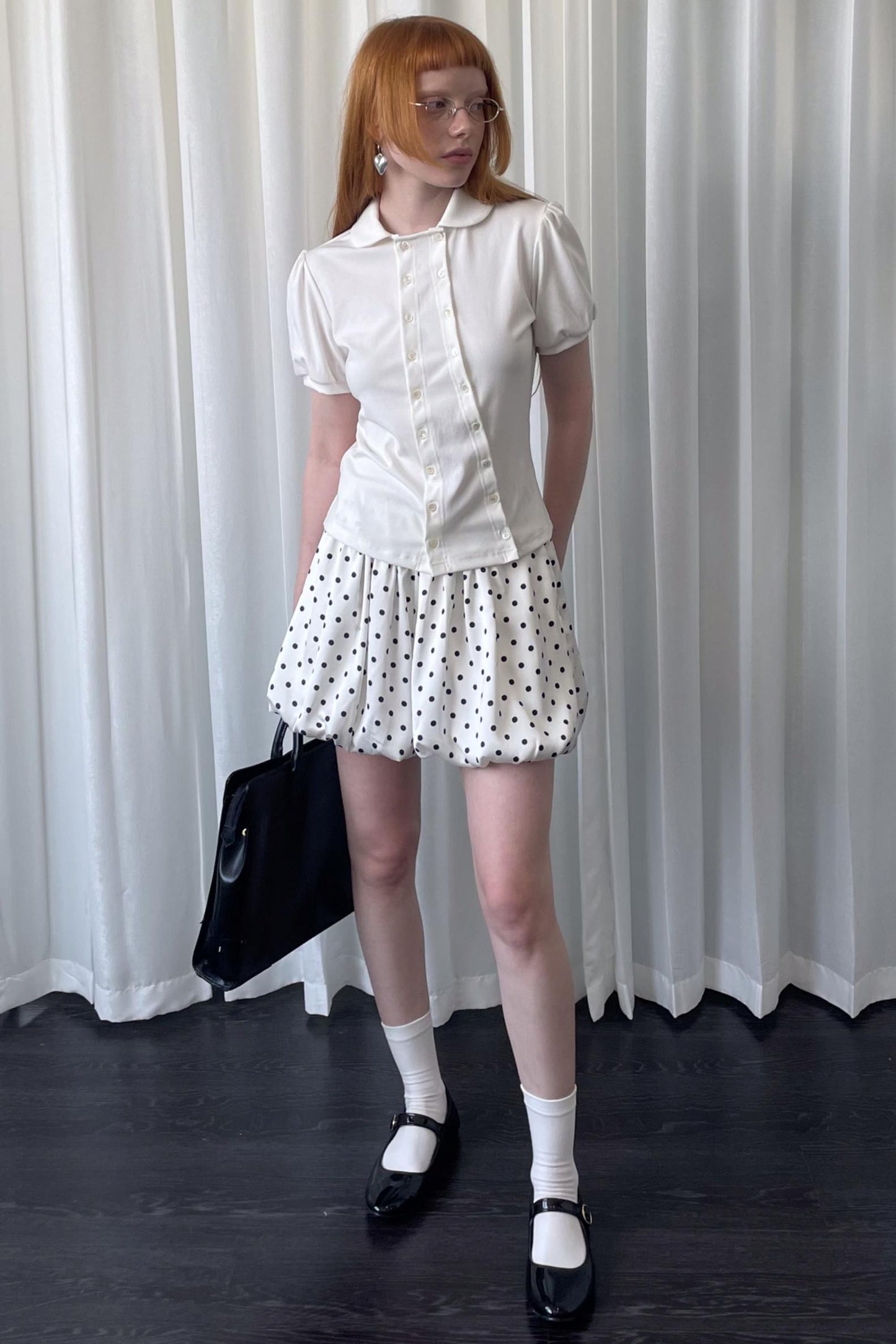 Lantern Sleeve Polo Tee