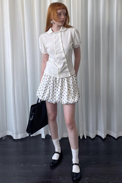 Lantern Sleeve Polo Tee