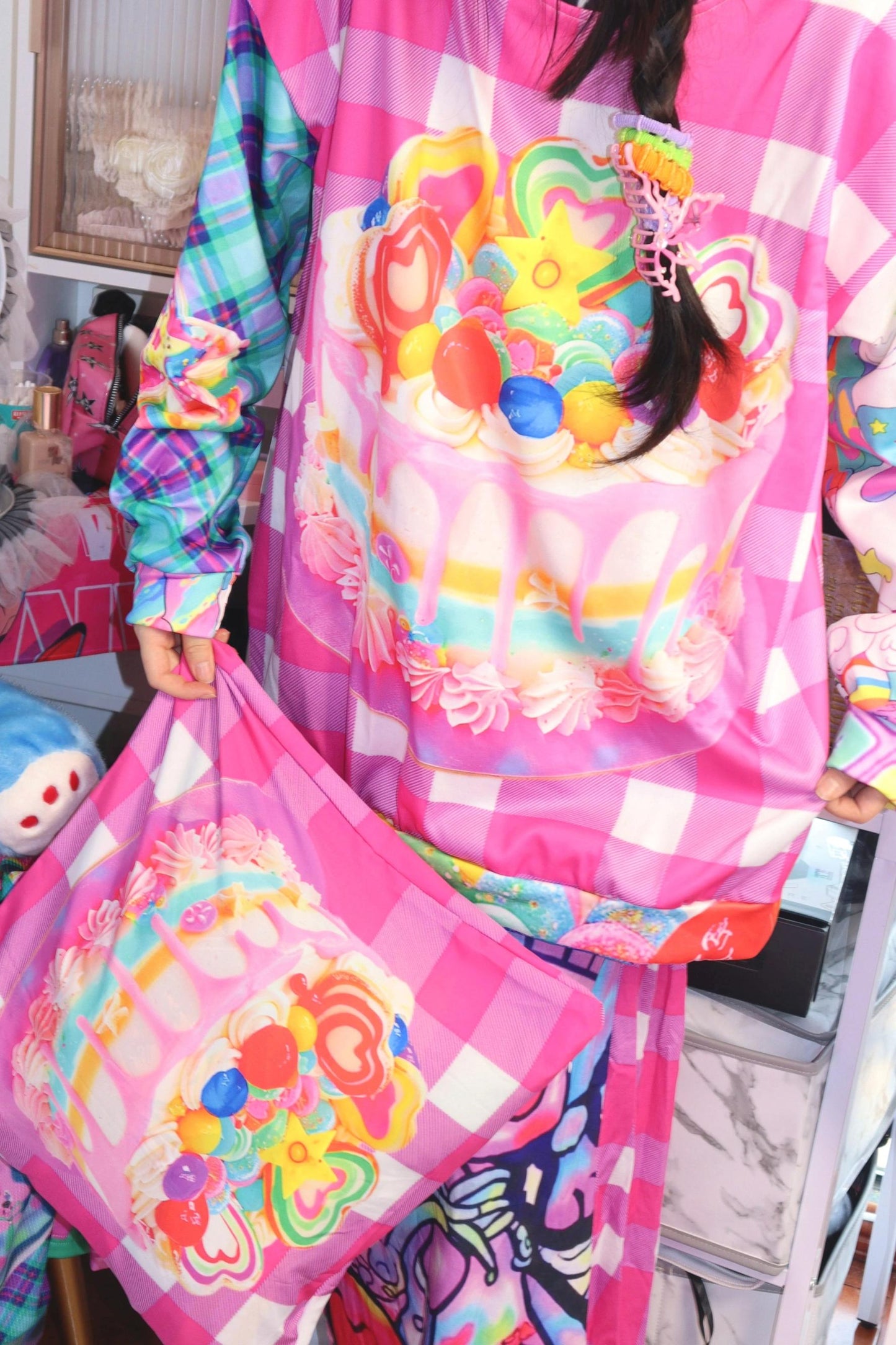 Y2K Plaid Sweatshirt Top