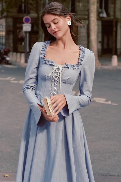 Silhouette Blue Lace Dress