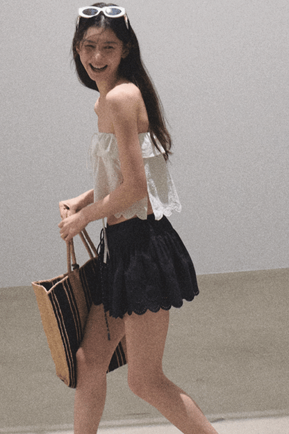 Lime Delight Bohemian Peplum Skirt