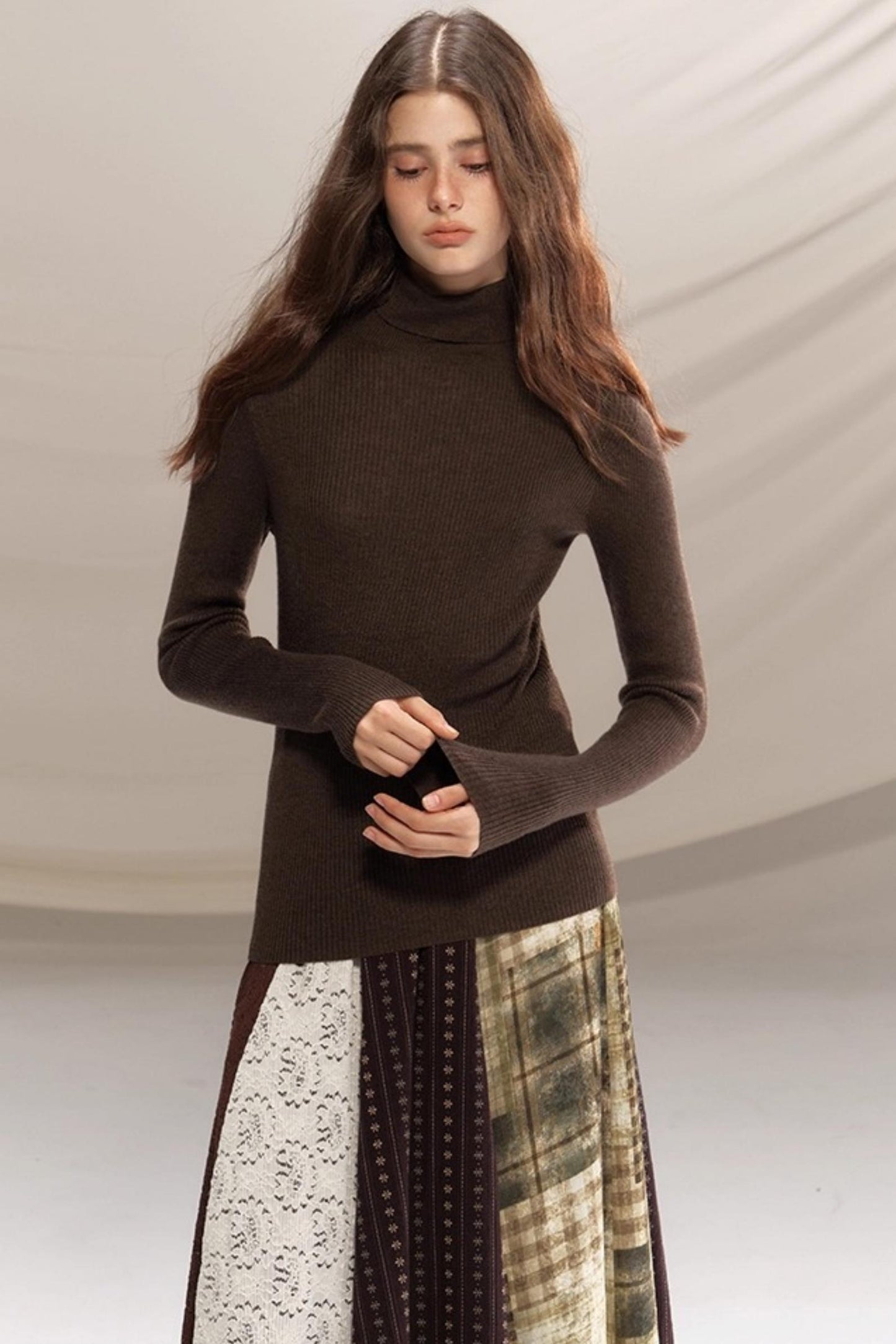 Seamless Wool Turtleneck Sweater