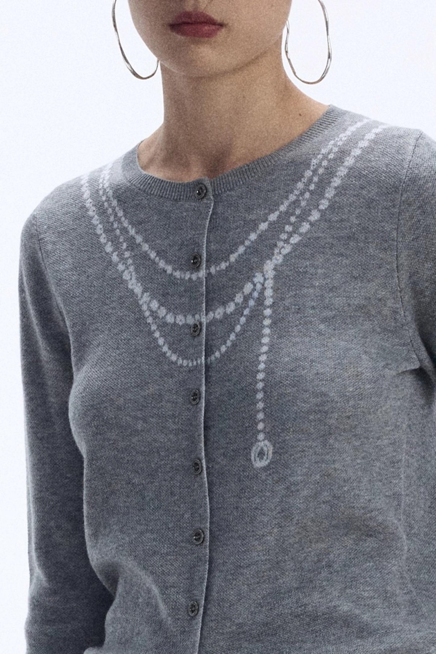 Contrasting Pearl Cardigan