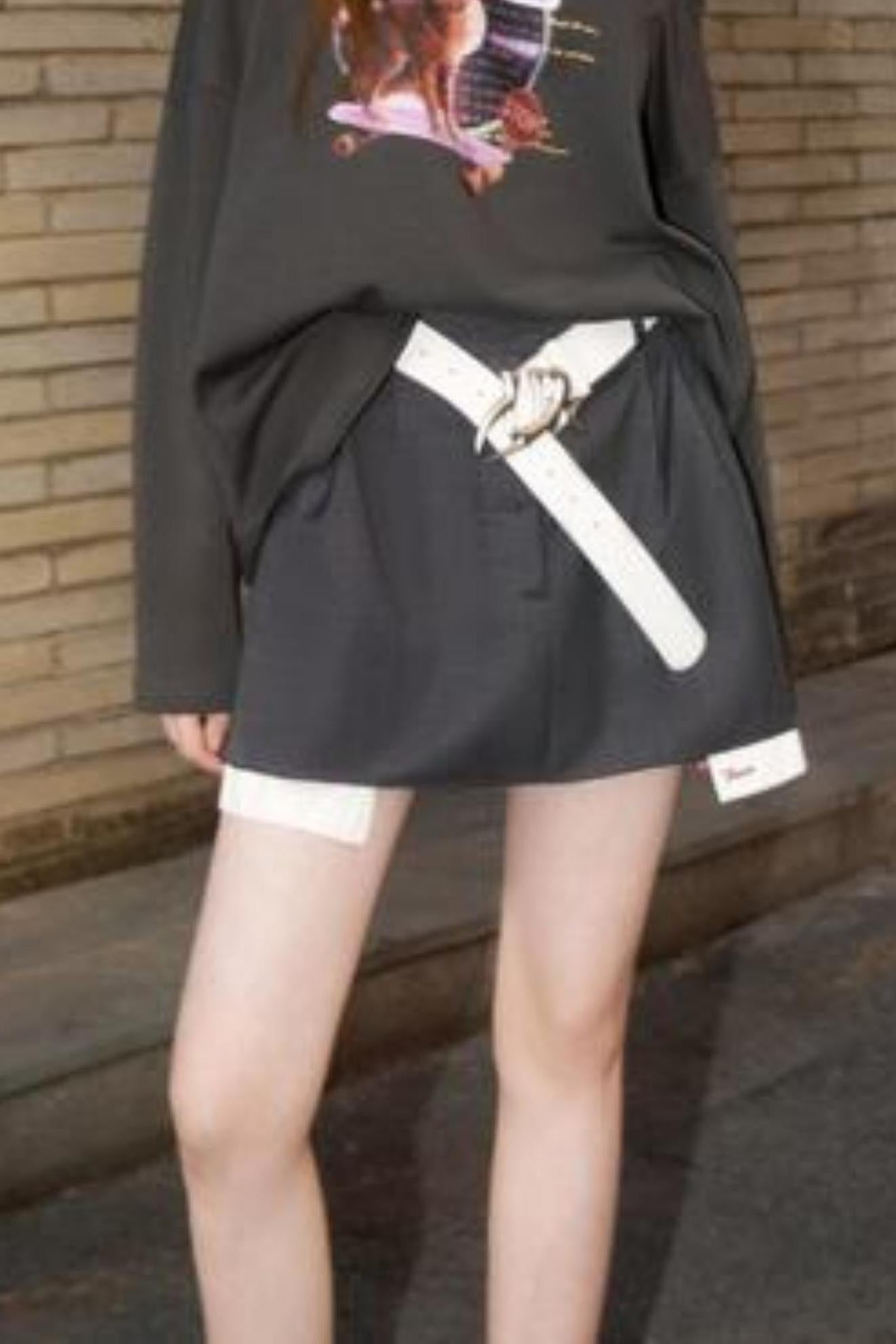 Retro Gray College Skirt