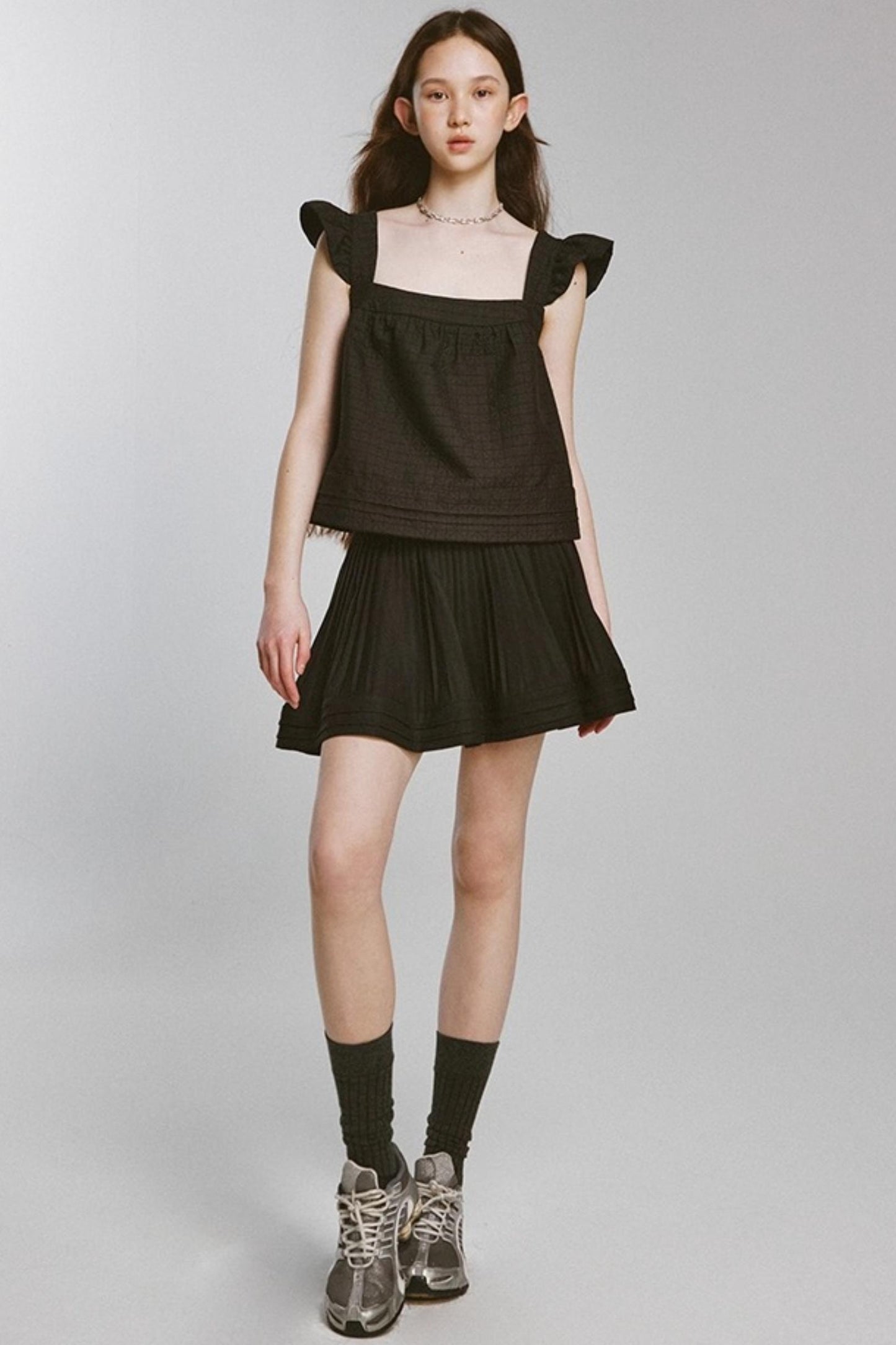 Waist Shape Short Pleated Skirt