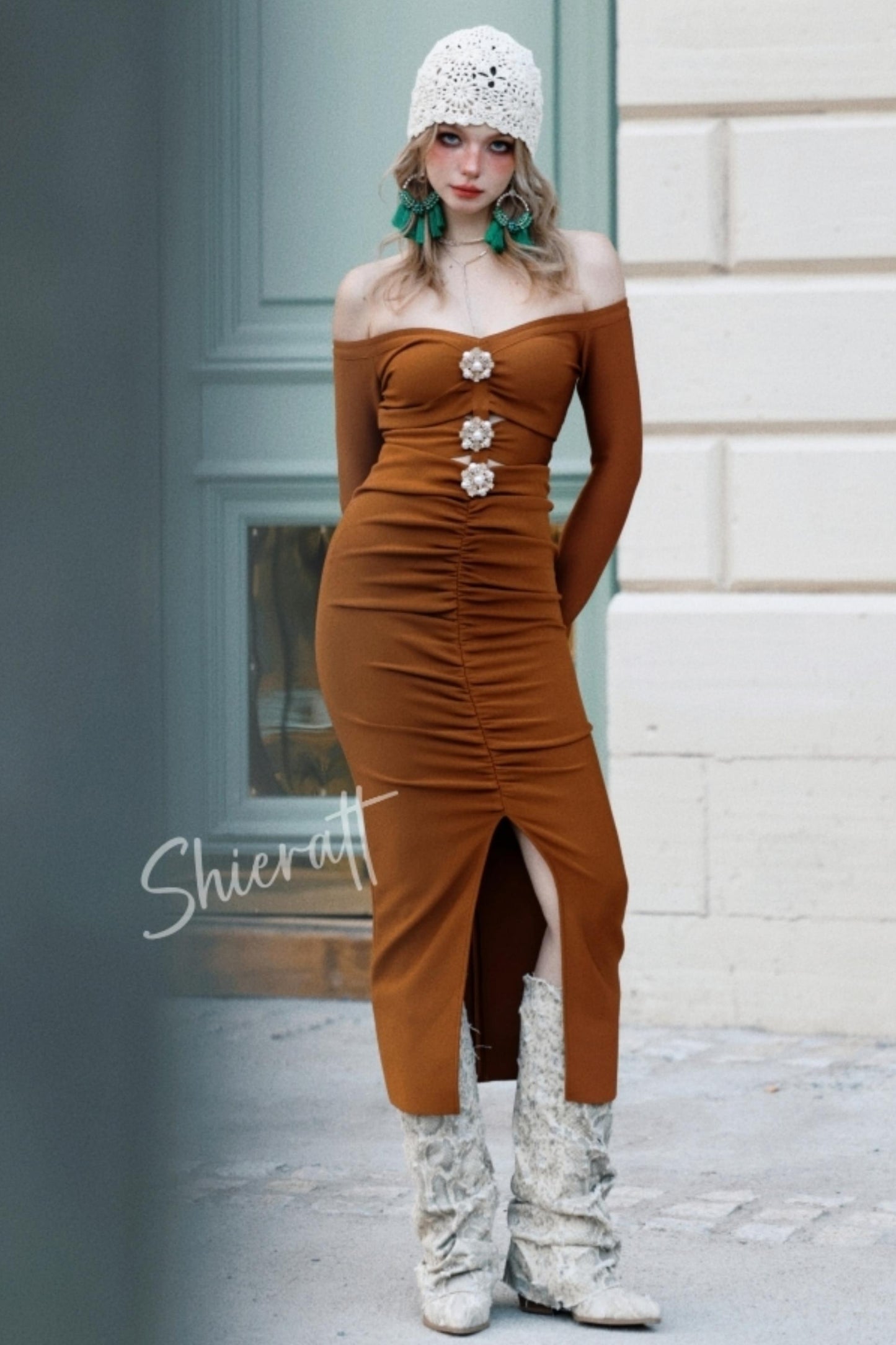 City Rhinestone Knit Dress