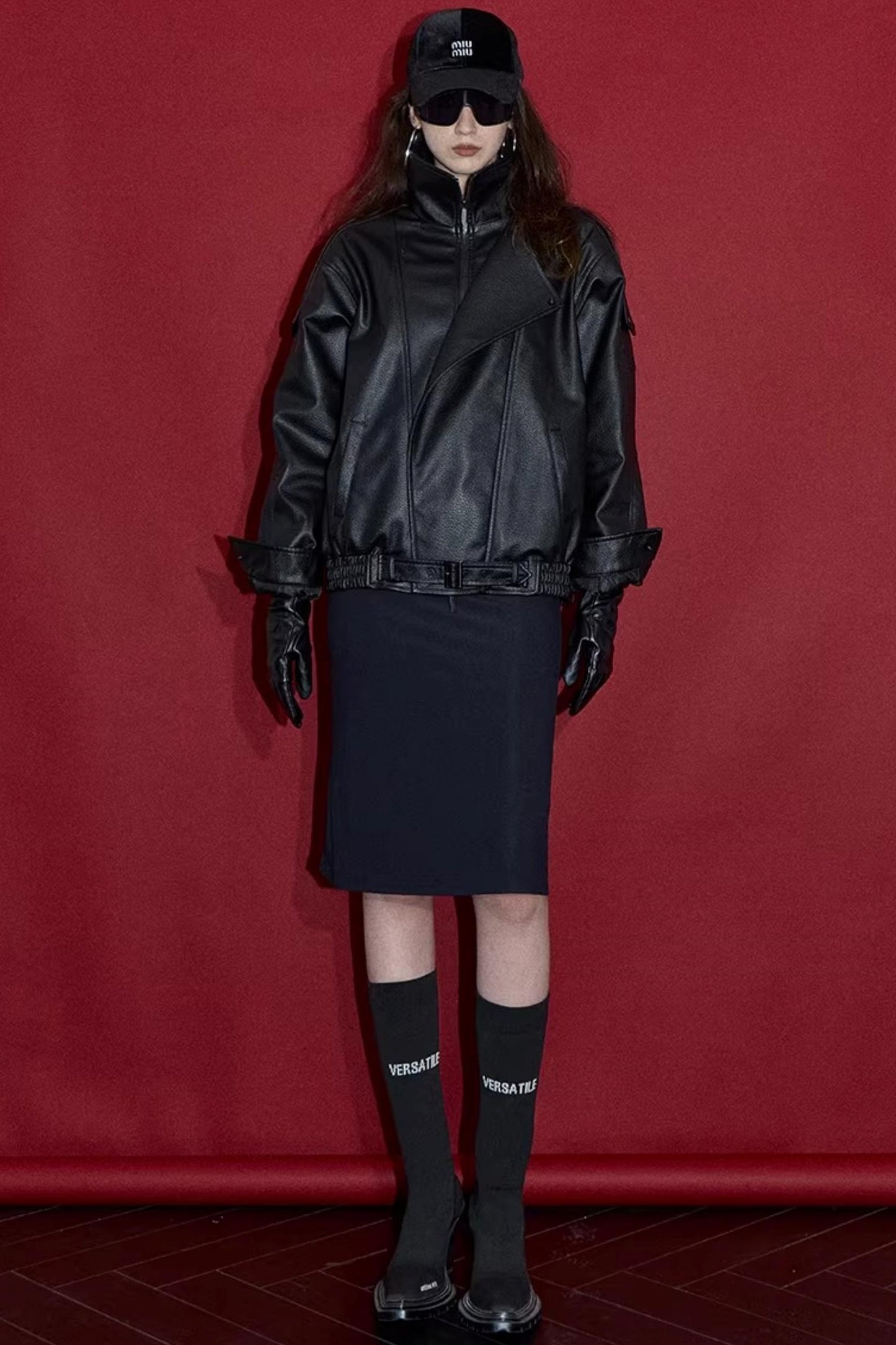 Retro Lychee Pattern Leather Jacket