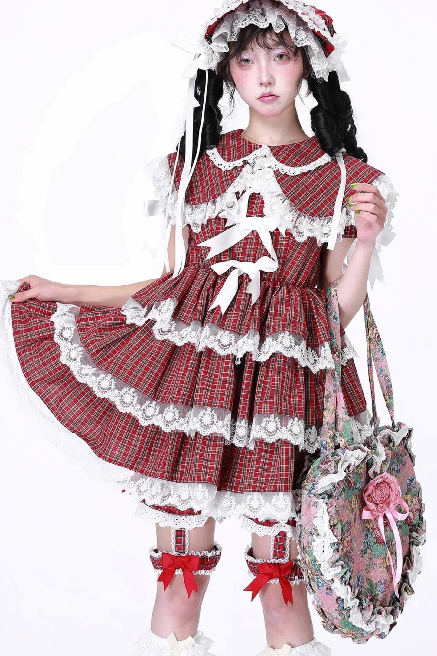 Lolita Style Red Check Dress