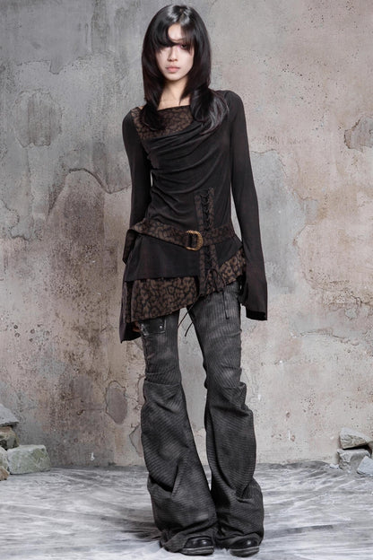 Knitted Contrast Patchwork Top