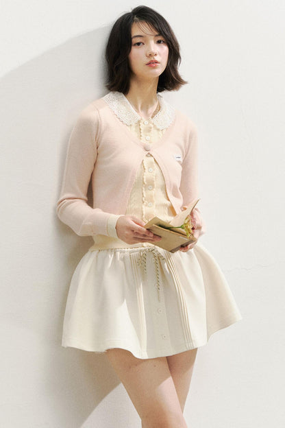 Fake two Piece Lace Knit Top