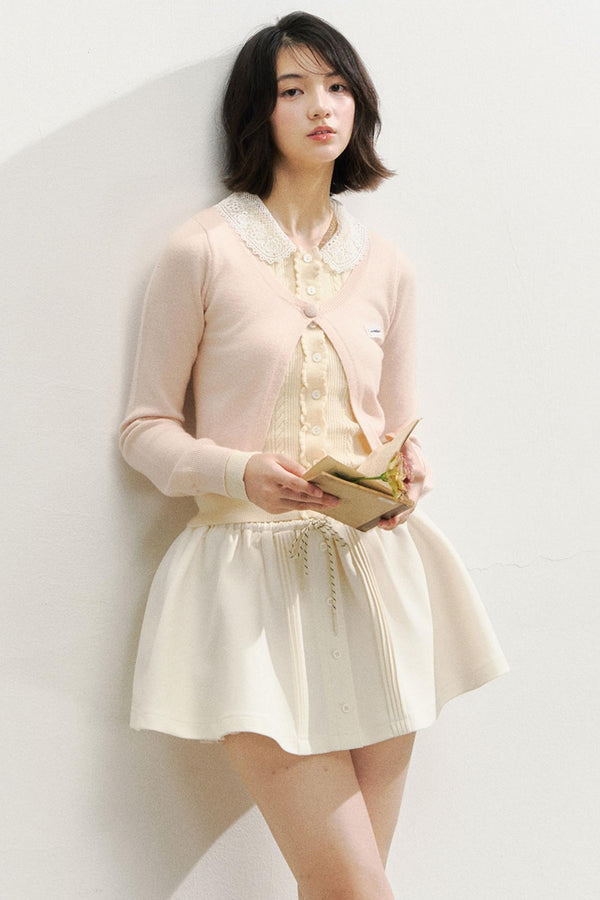 Fake two Piece Lace Knit Top