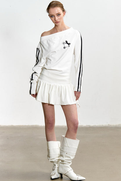 Slouchy Pleated T-Shirt Dress