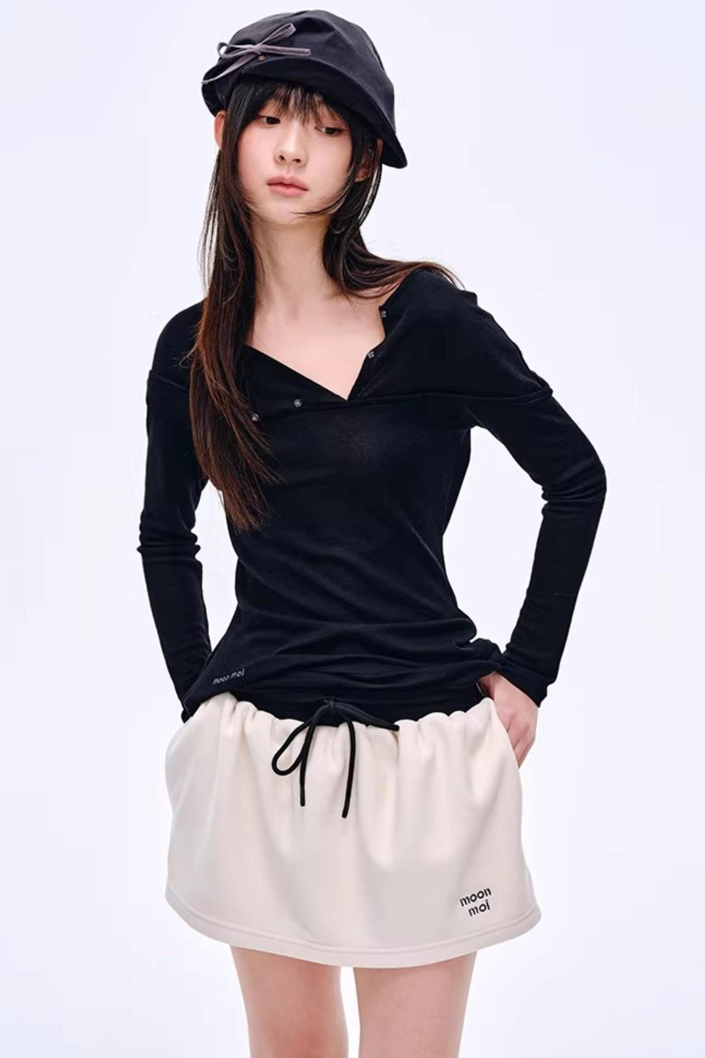 Asymmetrical Wool Blend Blouse