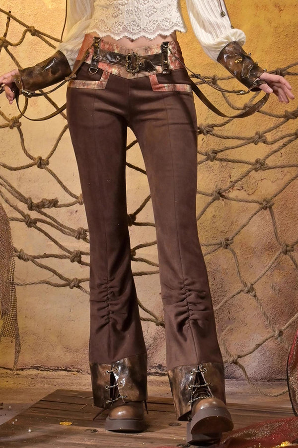 Lace Vintage Distressed Overalls Bib Pants