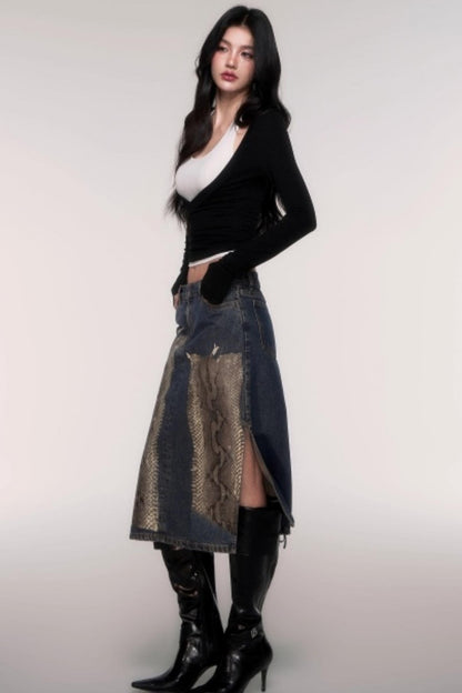 Two-Piece Halterneck Long Sleeve Top