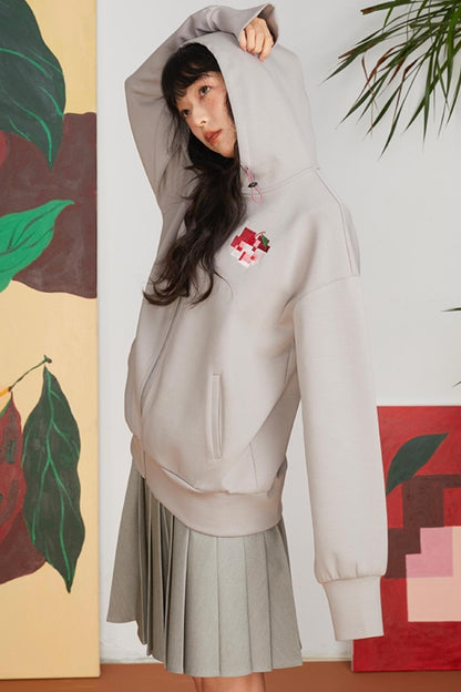 Retro Pixel Apple Hooded Top