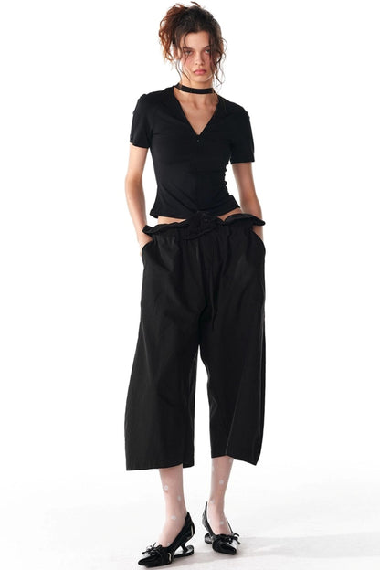 Slim Zipper Raglan Top