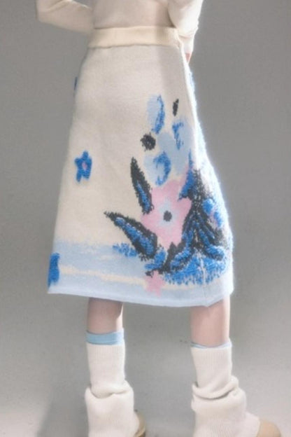 Oil Painting Jacquard Wool Sweater Set-Up