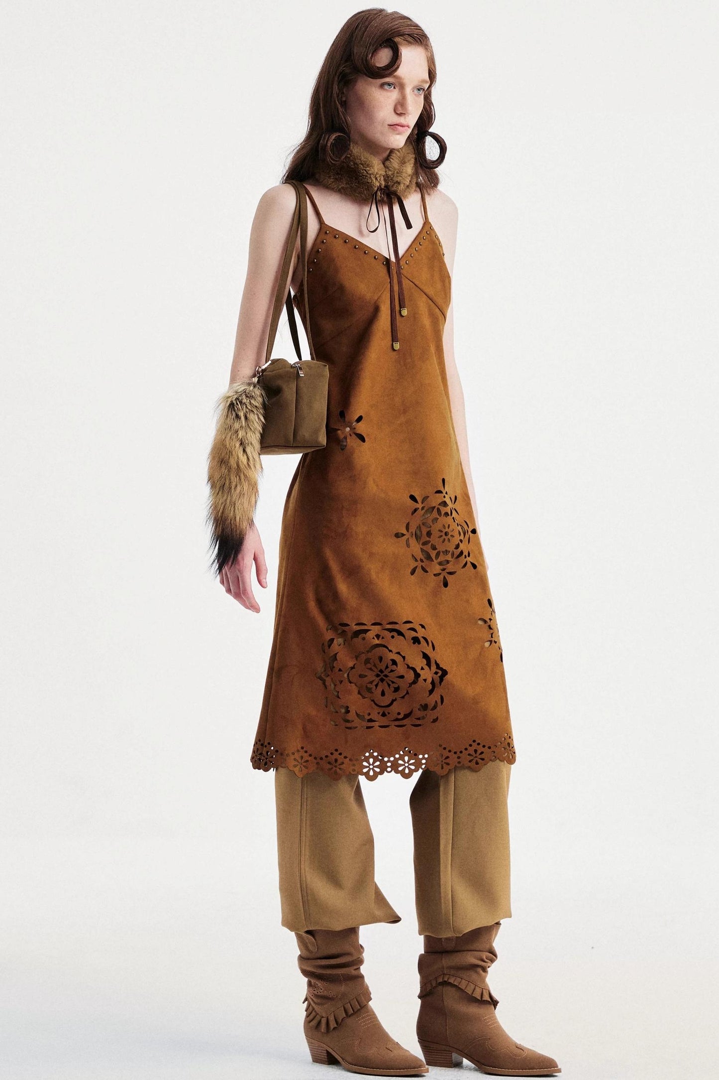 Gray Tapered Flared Pants