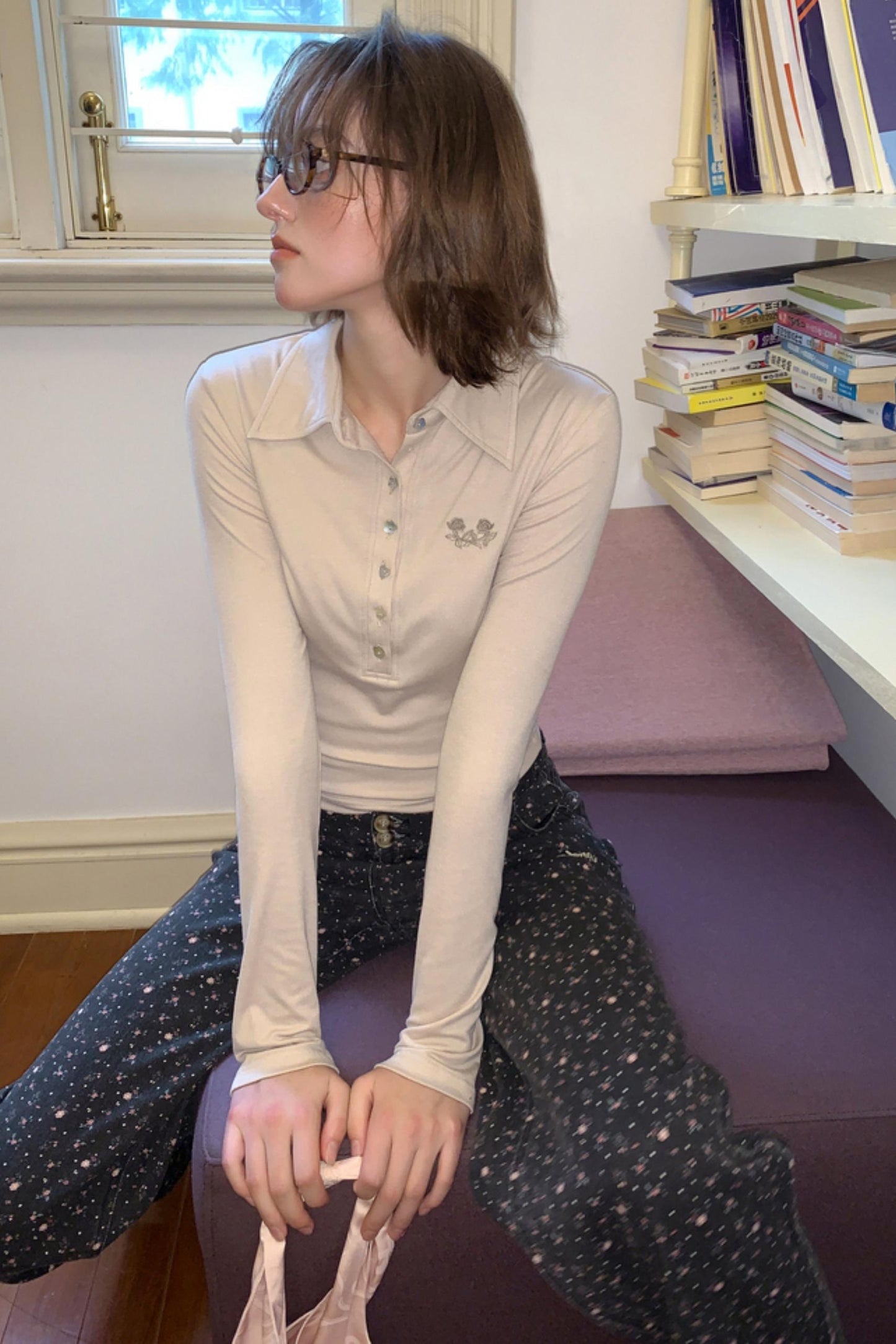 Wave Embroidered Polo Tee