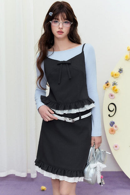 Luxury Lace Halter Bustier Set-Up