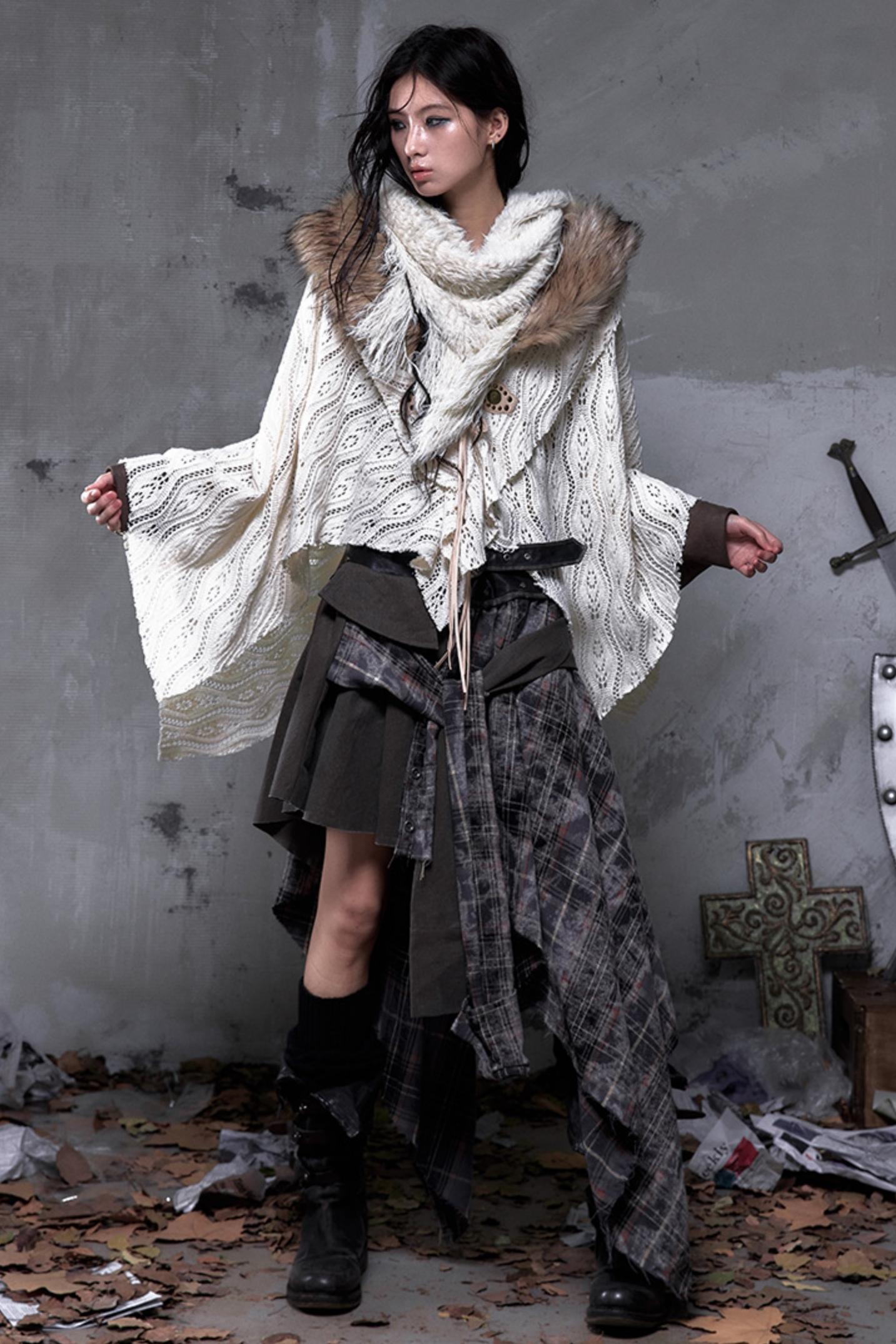 Millennium Vintage Knit Cape Jacket