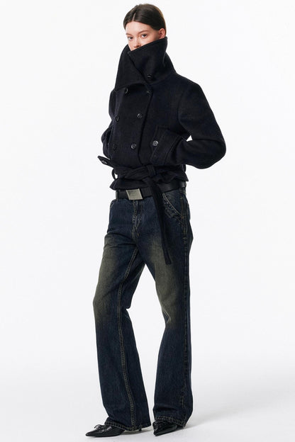 Retro Washed Micro-Flared Jeans