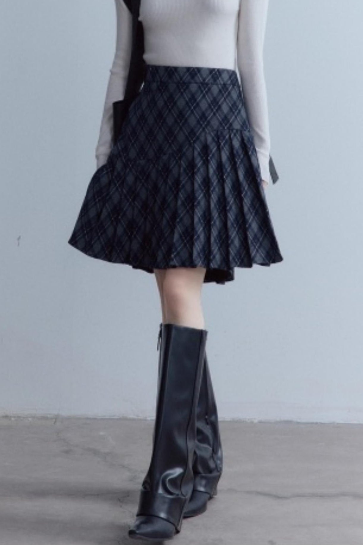 Versatile Scottish Plaid Pleated Skirt