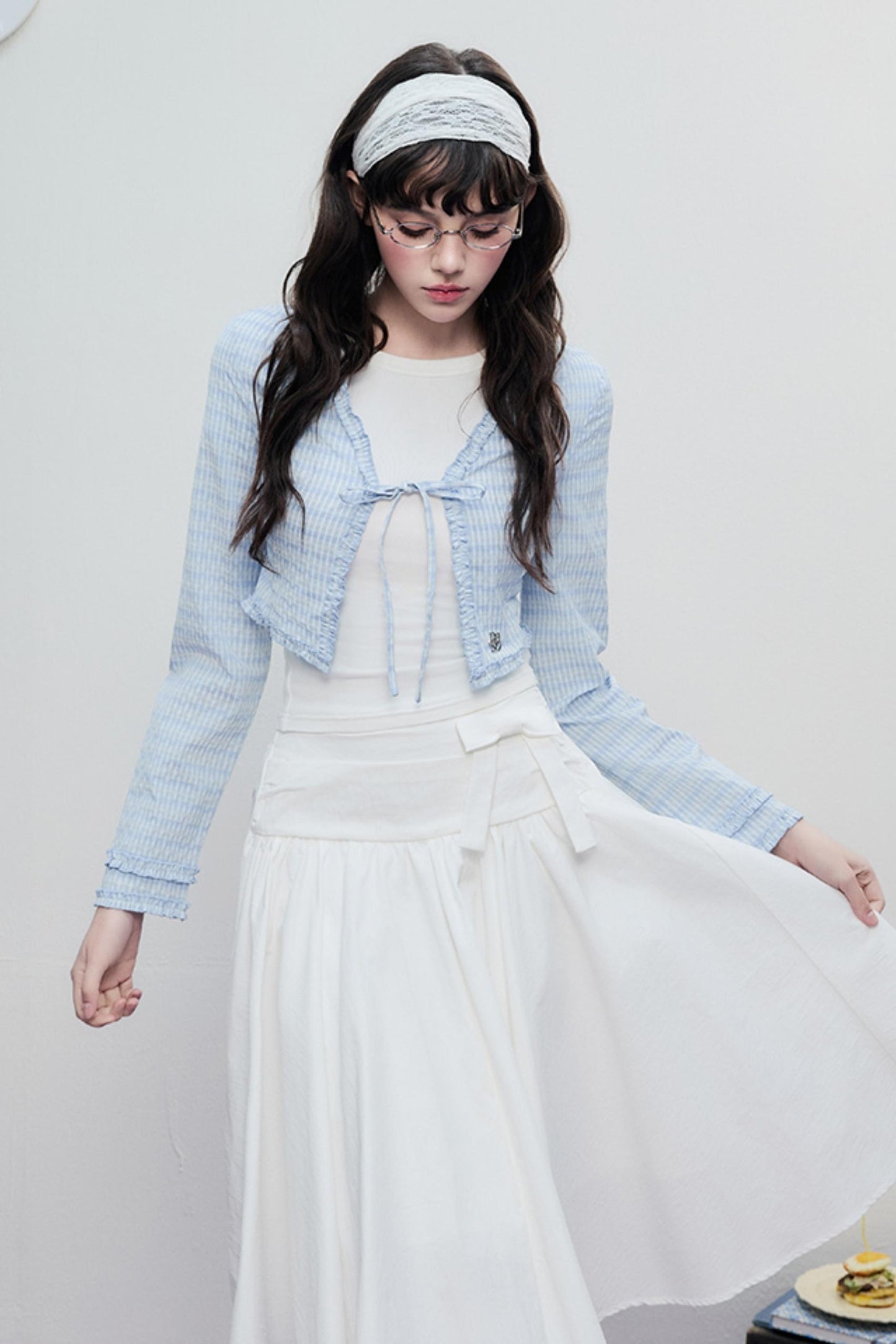 Spring Pleated Line Umbrella Skirt