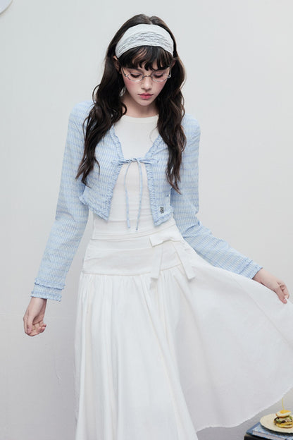 Spring Pleated Line Umbrella Skirt