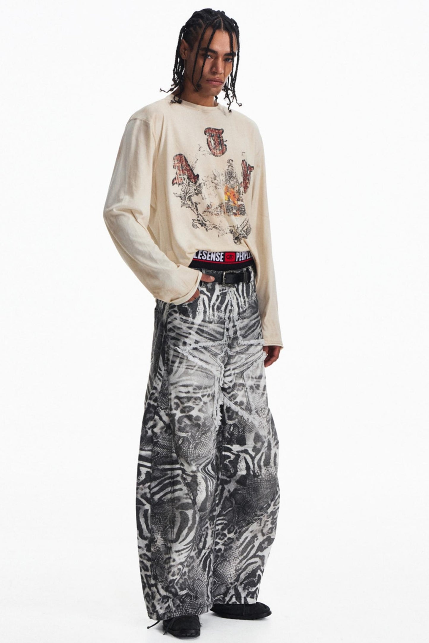 Vintage Distressed Long Sleeve T-Shirt