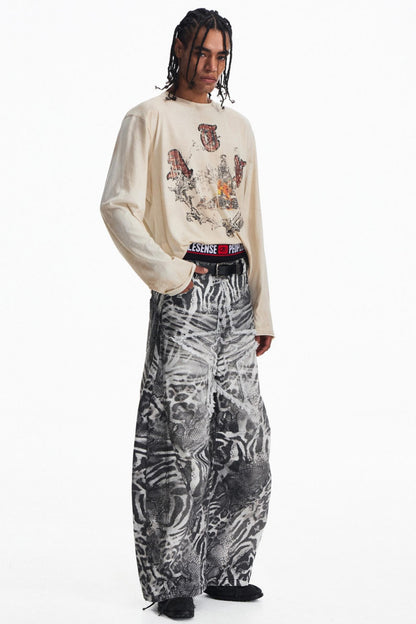 Vintage Distressed Long Sleeve T-Shirt