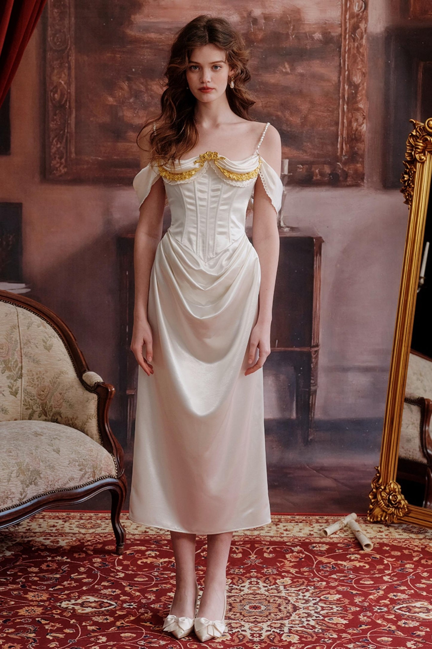 Satin Fishbone Gown Dress Set-Up