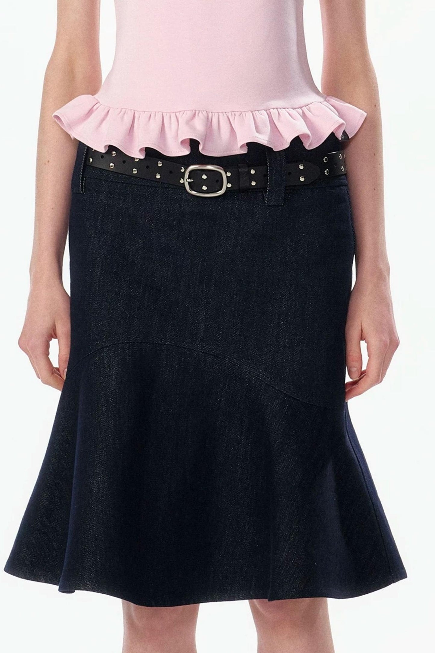 Wide-Waisted Fishtail Skirt