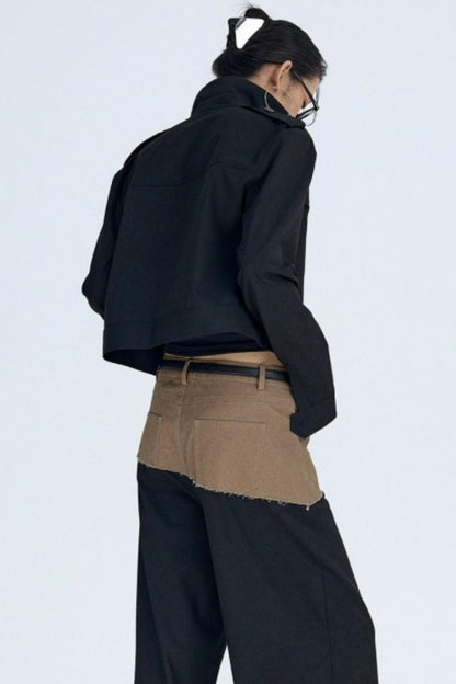 Black Fleece-Lined Workwear Jacket