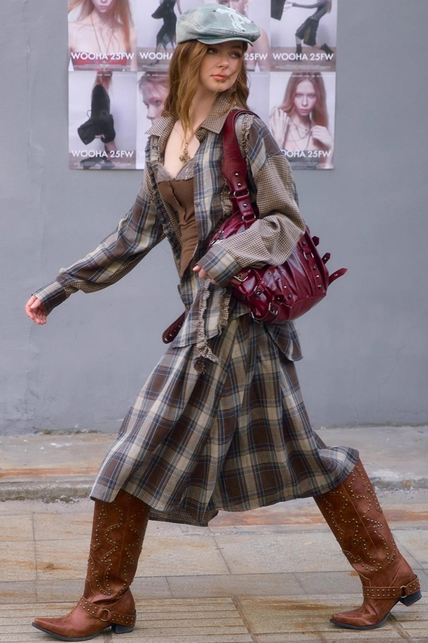 Retro Plaid Casual Loose Shirt