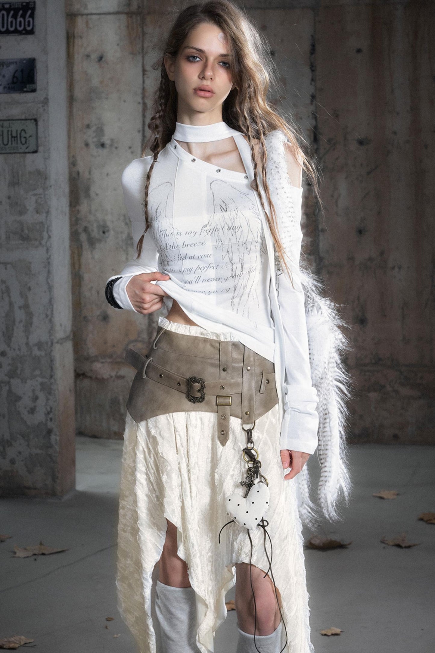 Swing Collar Long Sleeve Shirt