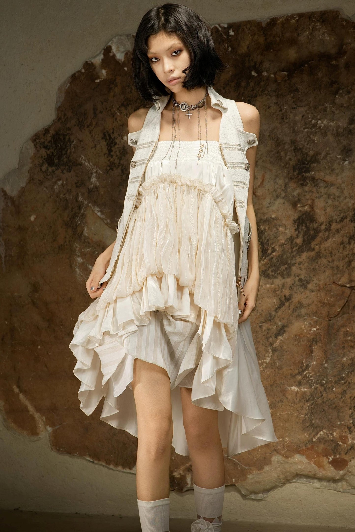 Asymmetrical Retro Tube Skirt