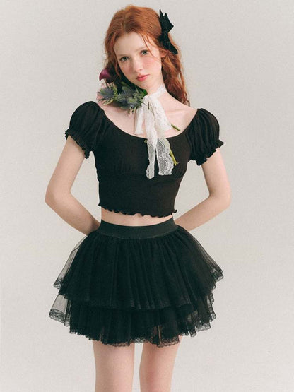 Airy Gauze Lace Ballet Tutu Skirt