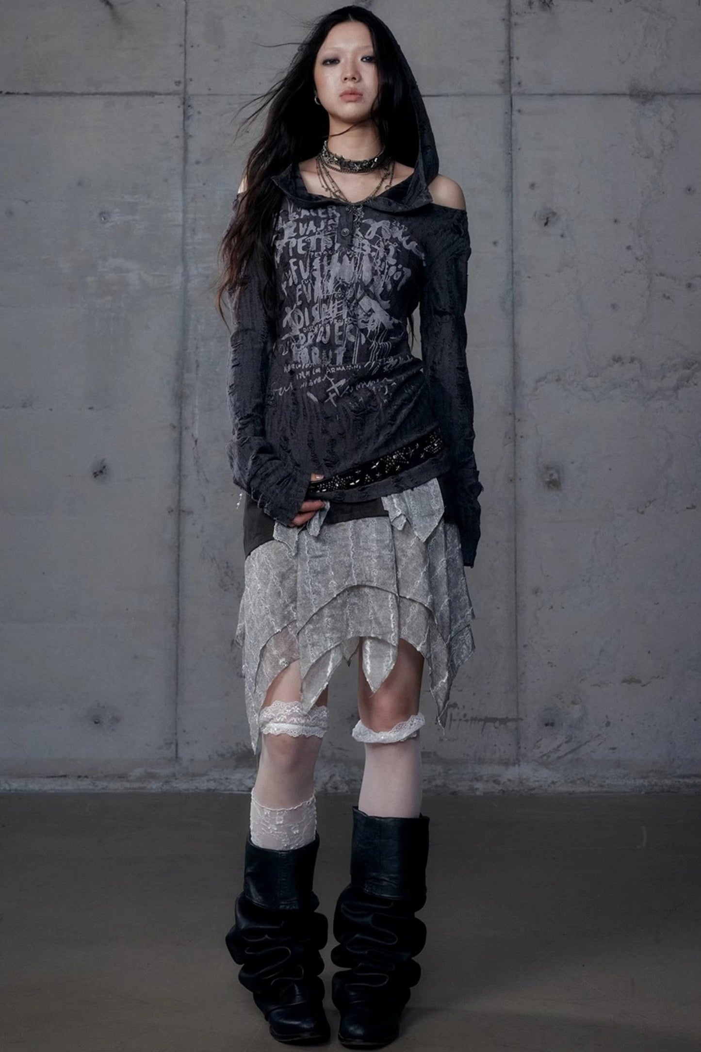 Vintage Punk Hooded Top