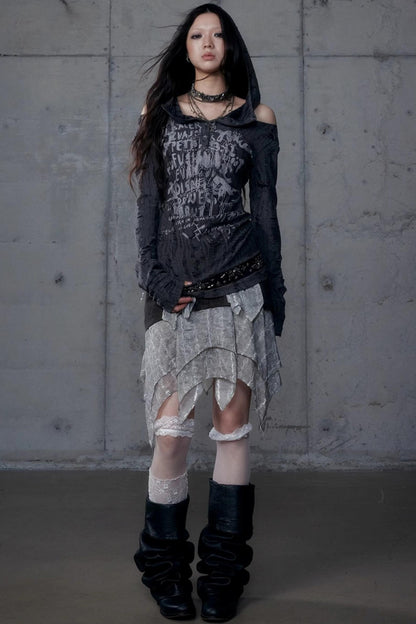 Vintage Punk Hooded Top